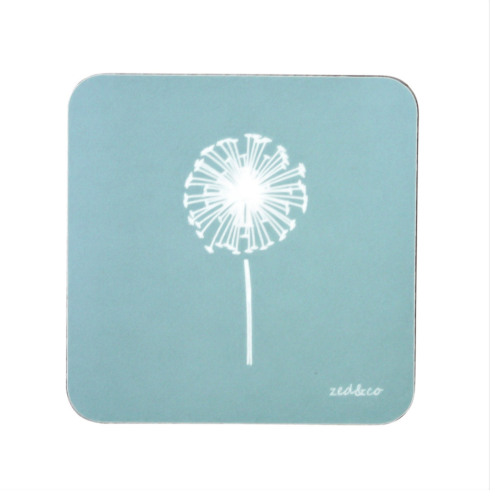 Dandelion Coasters In Soft Blue - Set of Four - Zed & Co