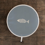 Fish Aga Covers In Bewl Blue - Pair