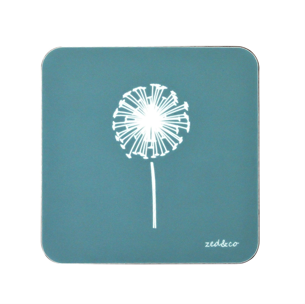 Dandelion Coasters In Teal
