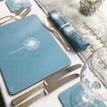 Dandelion Placemats In Teal - Set of Four - Zed & Co