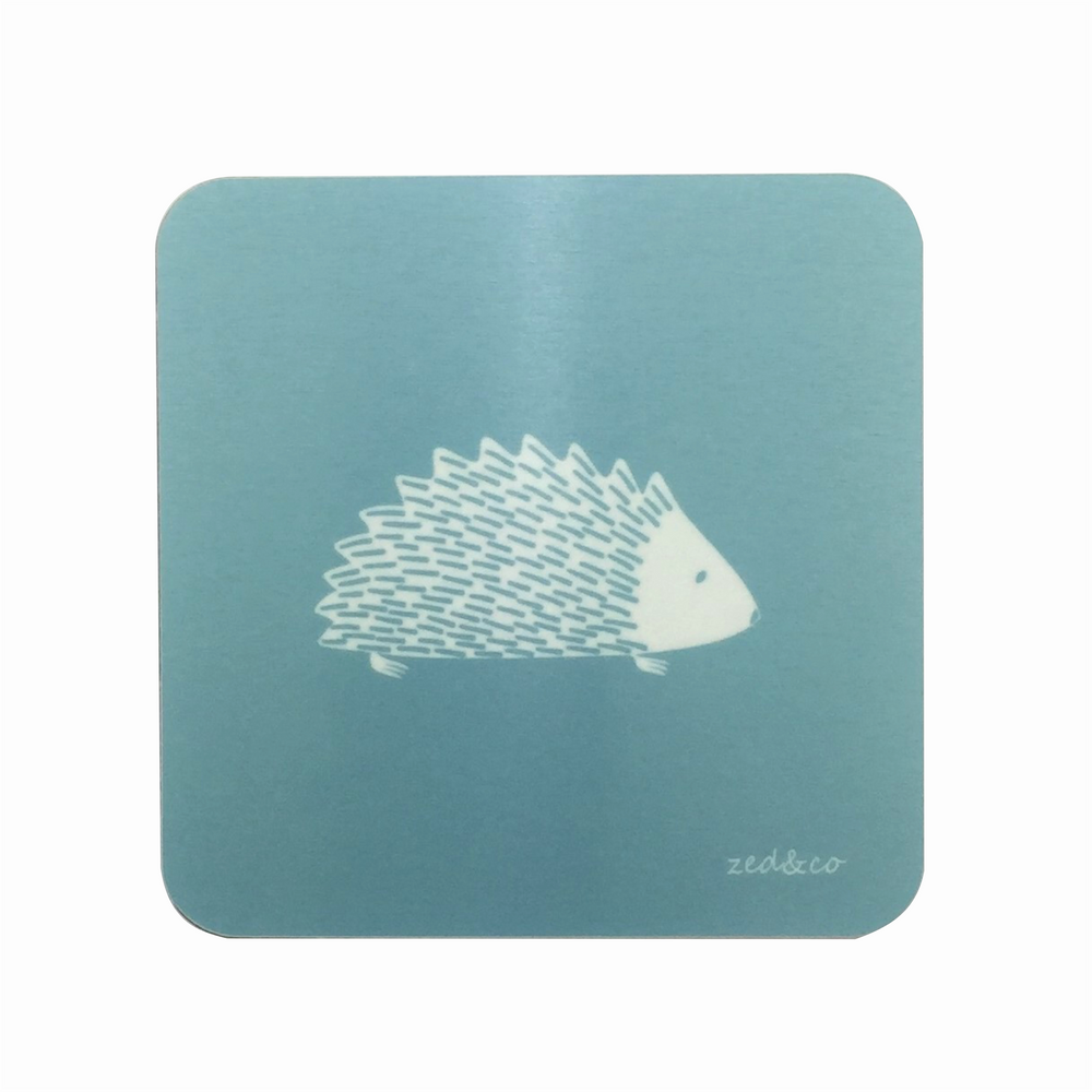 Hedgehog Coasters In Teal - Set of Four - Zed & Co