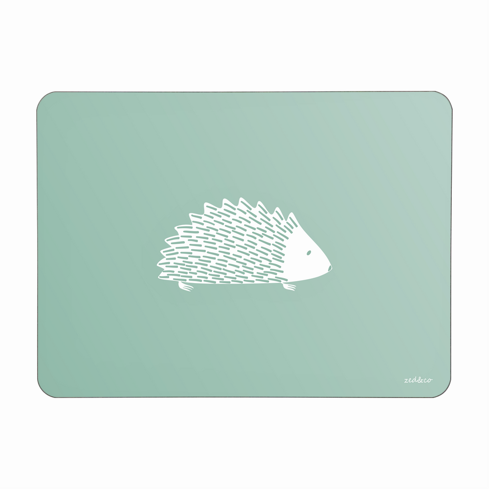 Hedgehog Placemats In Sage - Set of Four - Zed & Co