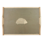 Hedgehog Wooden Tray In Grey - Zed & Co