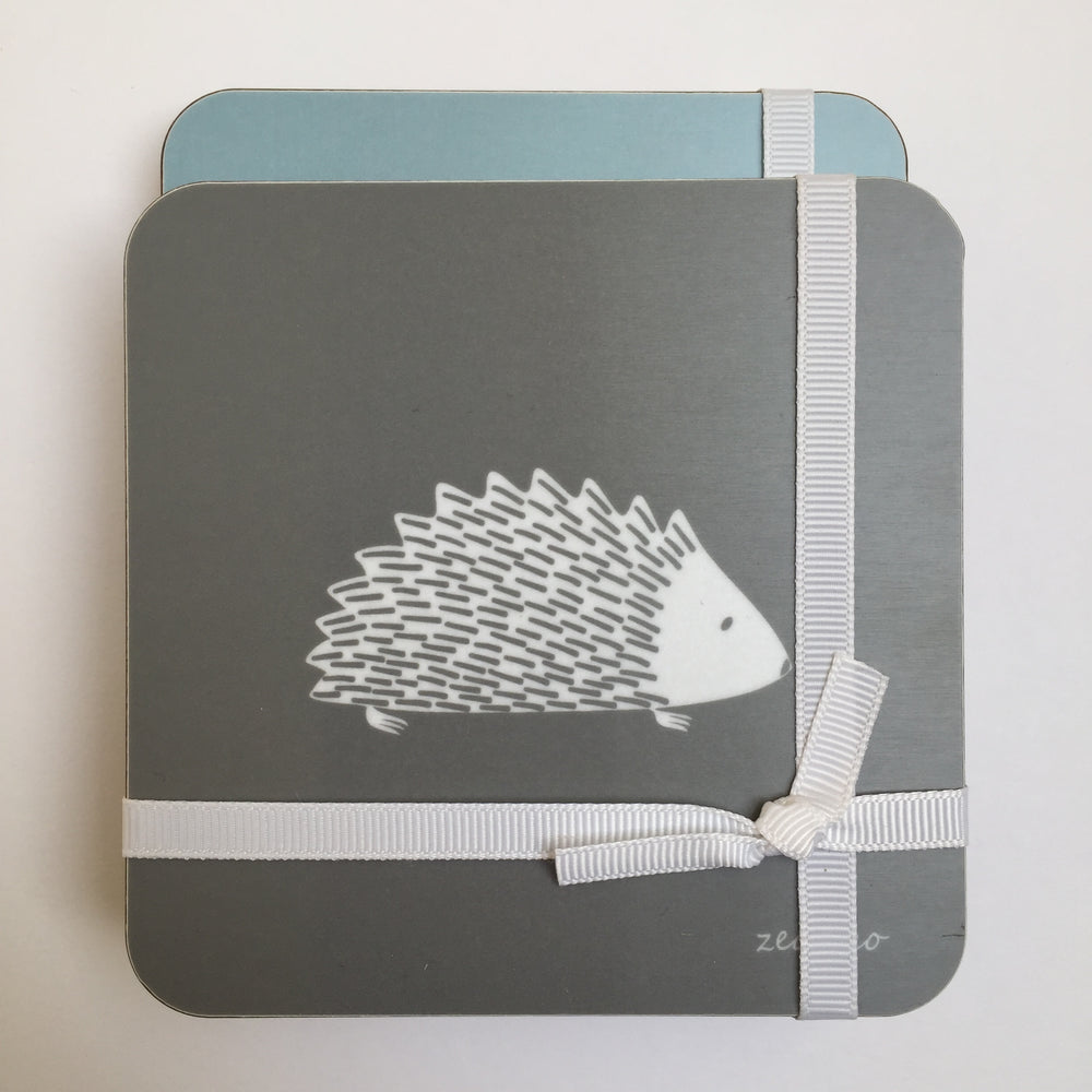 Hedgehog Coasters In Grey - Set of Four - Zed & Co