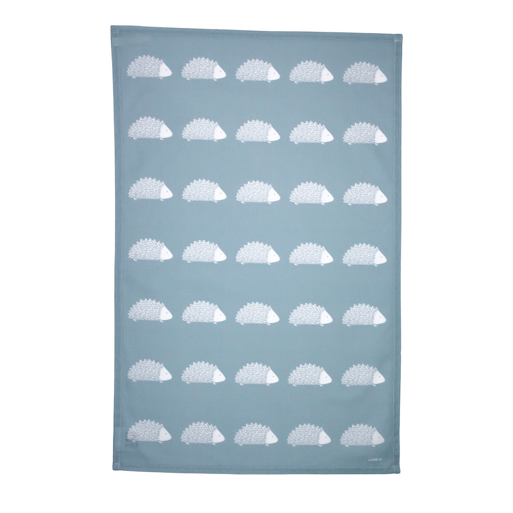 Hedgehog Tea Towel In Soft Blue - Zed & Co