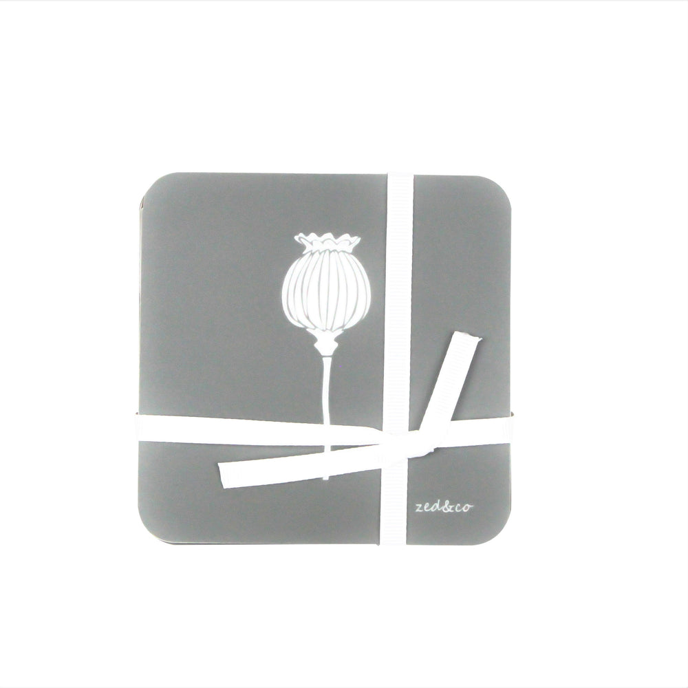 Poppy Coasters In Grey