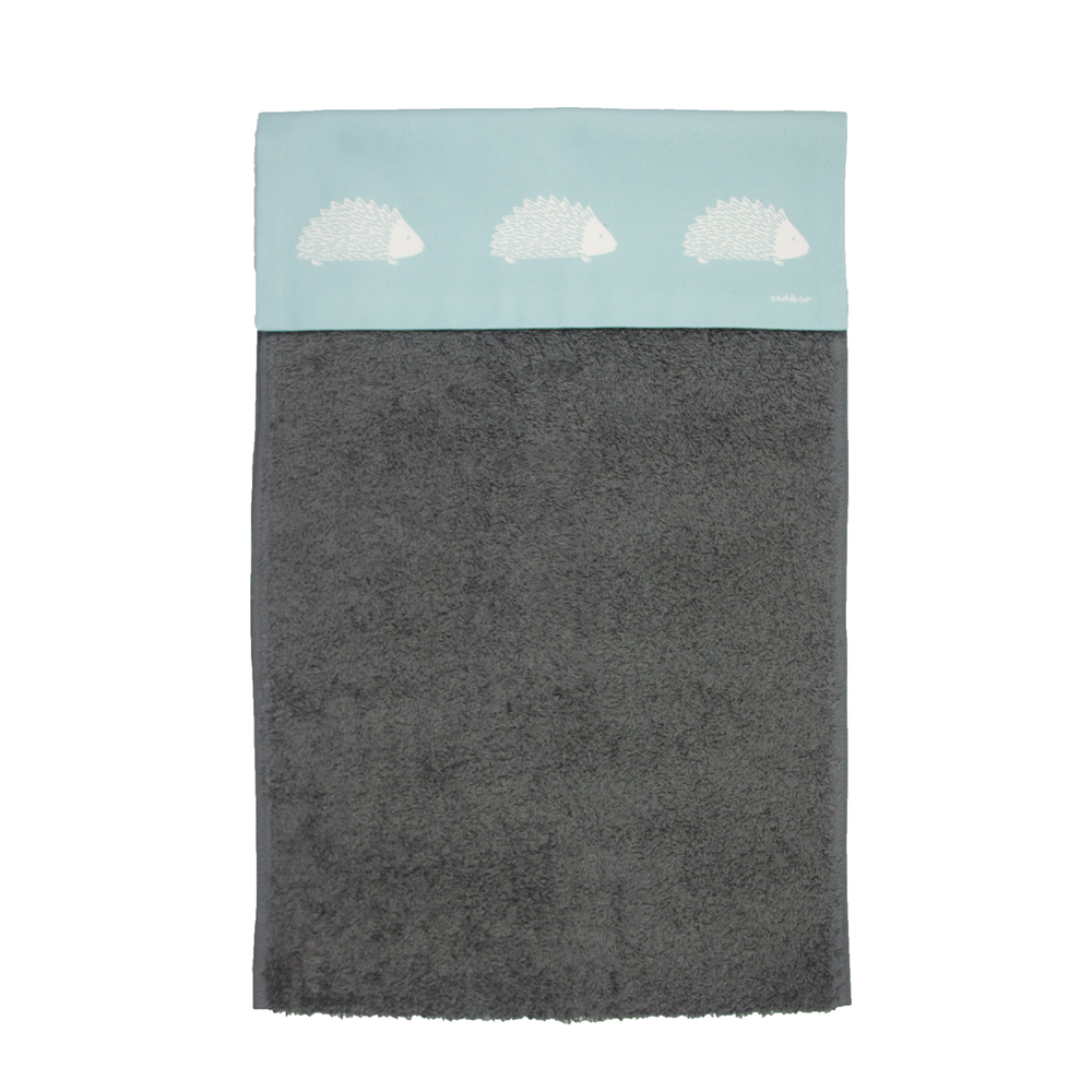 Hedgehog Roller Hand Towel In Soft Blue - 700gsm