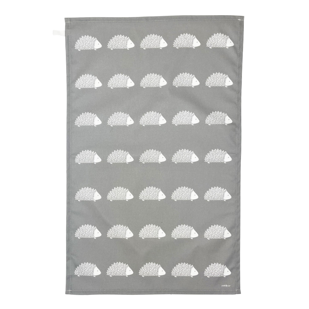 Hedgehog Tea Towel In Grey