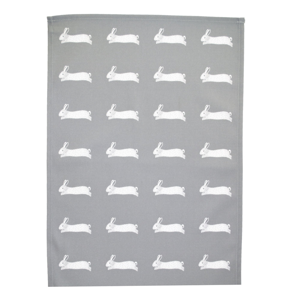 Hare Tea Towel In Grey