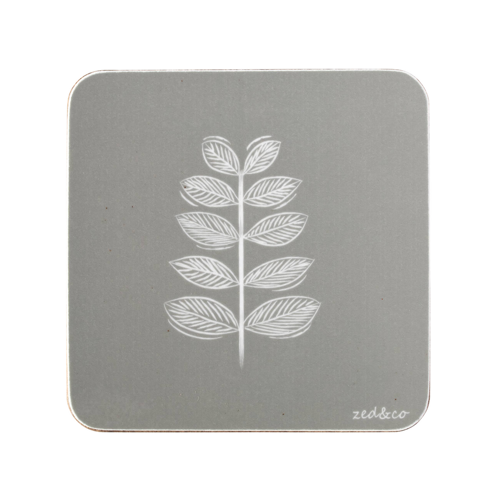 Leaf Stem Coaster In Grey - Zed & Co