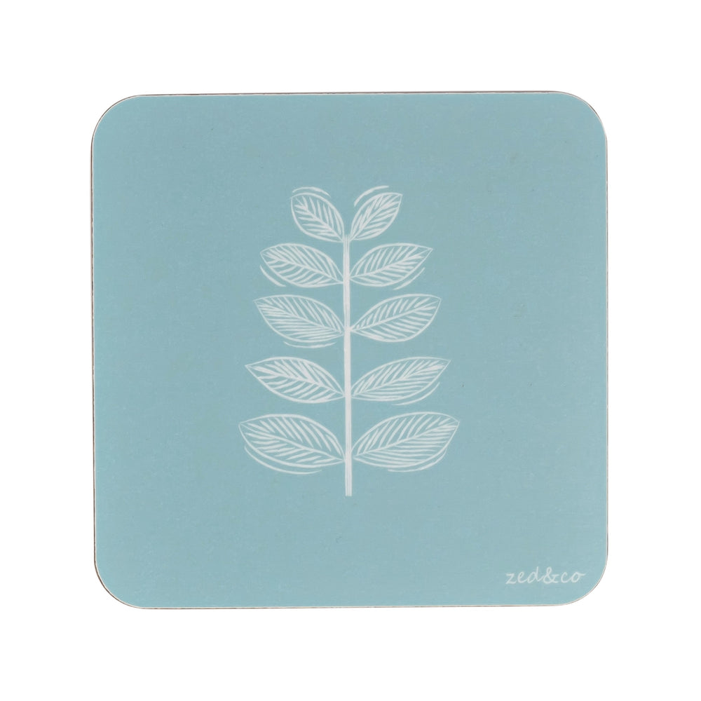 Leaf Stem Coaster In Soft Blue - Zed & Co