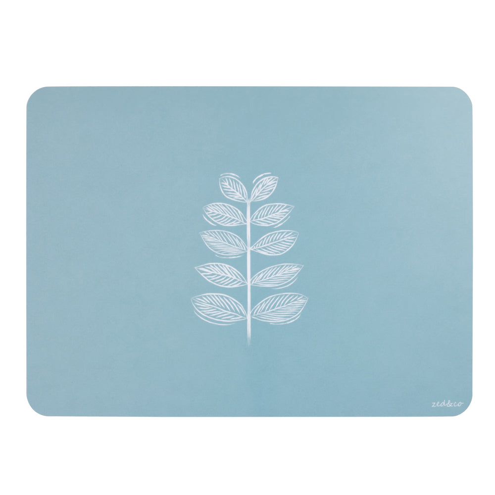 Leaf Stem Placemat In Soft Blue - Zed & Co