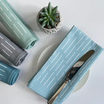 Stripe Napkins In Soft Blue